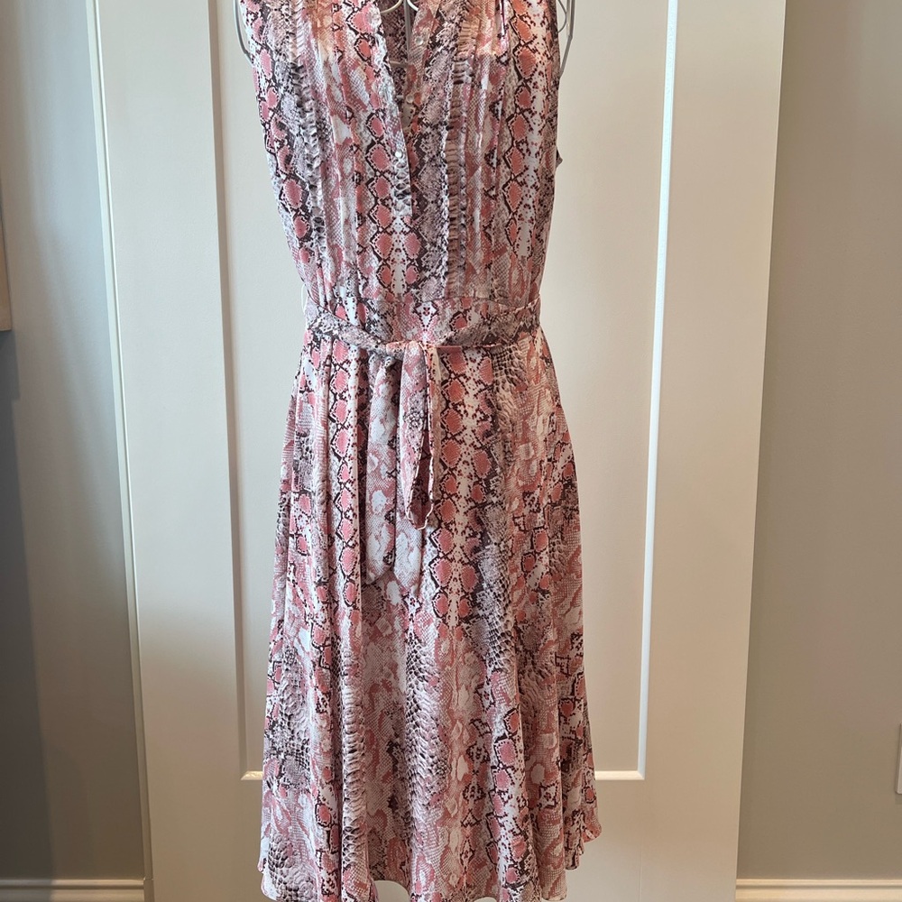 Nanette Lepore Pink and Gray Sleeveless Sundress